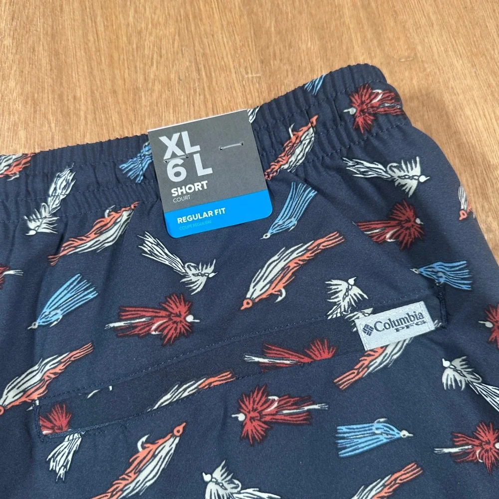 Columbia PFG Rambler Printed Water Shorts Mens XL 6 Omni Shade NWT Fishing